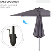3m Tilting Garden Parasol with Crank Handle Outsunny