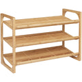 Bamboo 3-Tier Shoe Rack: Slatted, Holds 9 Pairs Homcom