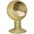 Mat Grass Raised Cat House With Cushion Pawhut