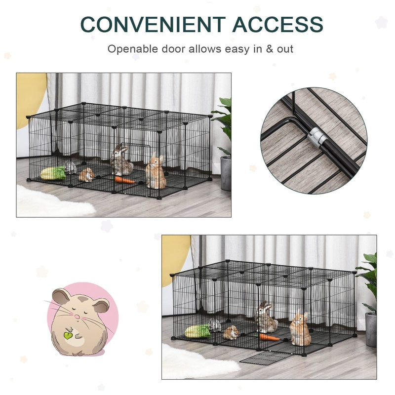 DIY Pet Play Pen, Metal Fence with Door, 22 Pieces