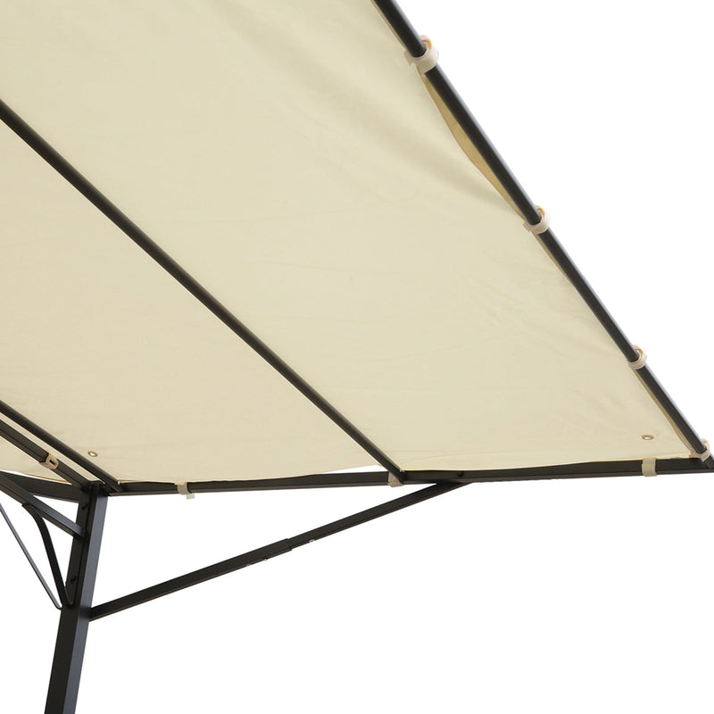 Wall Mounted Gazebo With Extended Shade, 3x2.5m, Cream