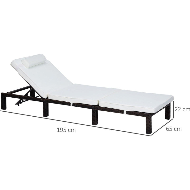 Rattan Sun Lounger With Cushions