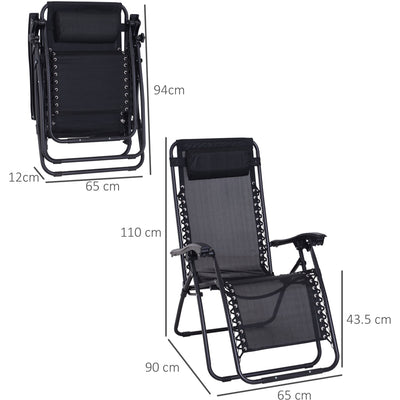 Folding Outdoor Zero Gravity Chair Outsunny