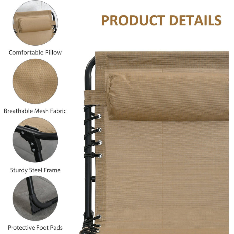 Portable Sun Lounger For Beach, Garden, Pool Outsunny