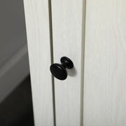 White Tall Bathroom Cabinet With Door & Adjustable Shelves Kleankin