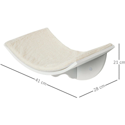 Wall Mounted Cat Shelves, Curved Wooden Cat Perch, White Pawhut