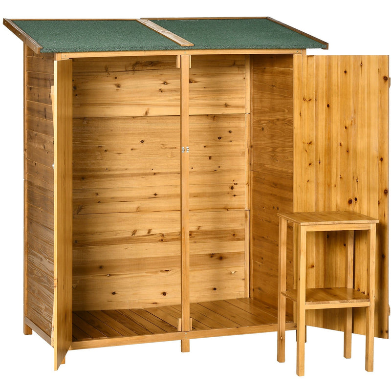 Small Wooden Shed - Storage Table, Asphalt Roof
