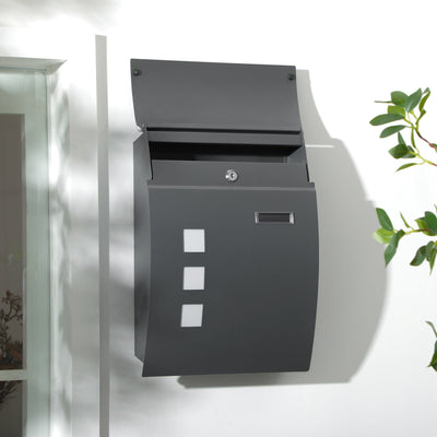 Contemporary Wall Mounted Post Box Homcom
