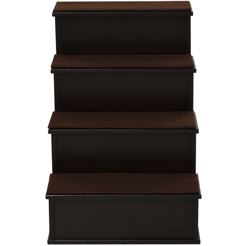 4 Step Wooden Pet Stairs with Non-Slip Carpet, 40x59x54.2cm
