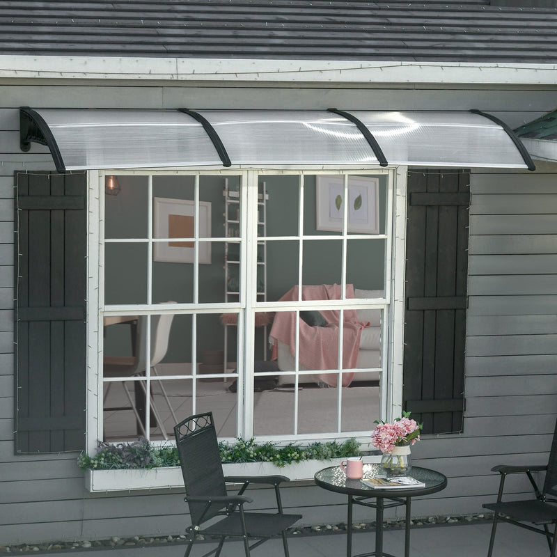 Modern Porch Canopy, Rain Shelter, Black Outsunny