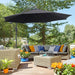 Image of a black Overhanging Garden Parasol