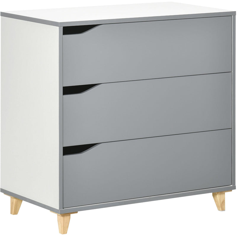 3 Drawer Bedroom Chest, Grey
