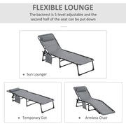 Portable Sun Lounger For Beach, Garden, Pool Outsunny