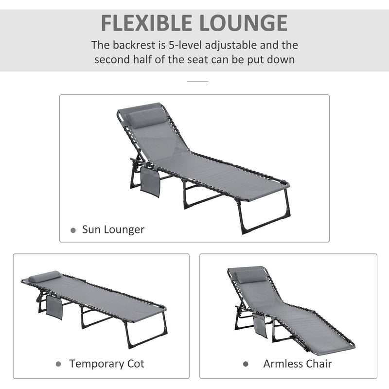 Portable Sun Lounger For Beach, Garden, Pool Outsunny