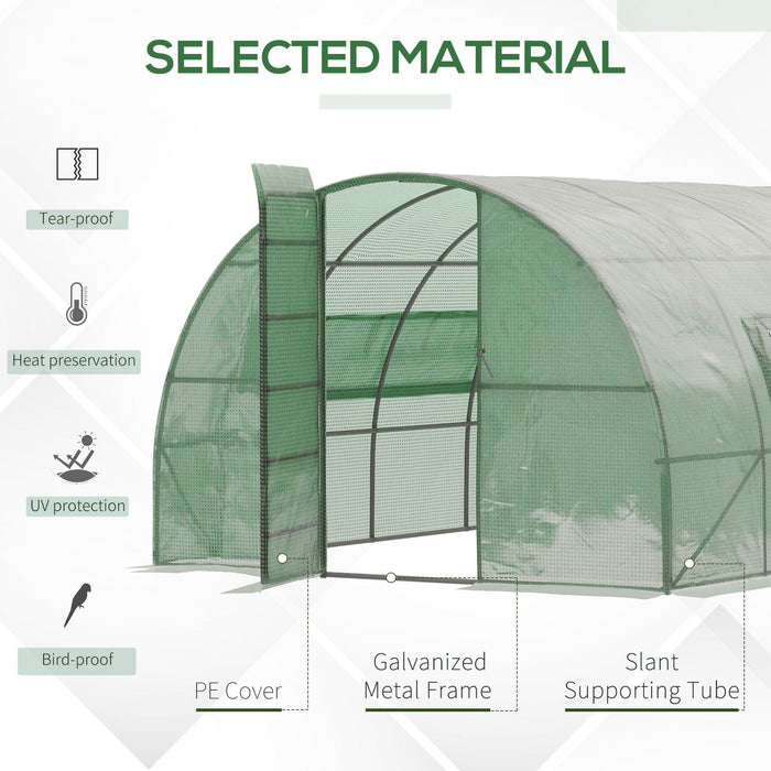 Walk In Greenhouse, Polytunnel, Hinged Door, Steel, 6x3m