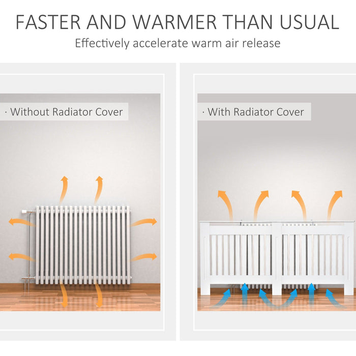 Slatted Radiator Cover, White Painted Cabinet