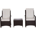 2 Seater Rattan Bistro Set with Cover Outsunny