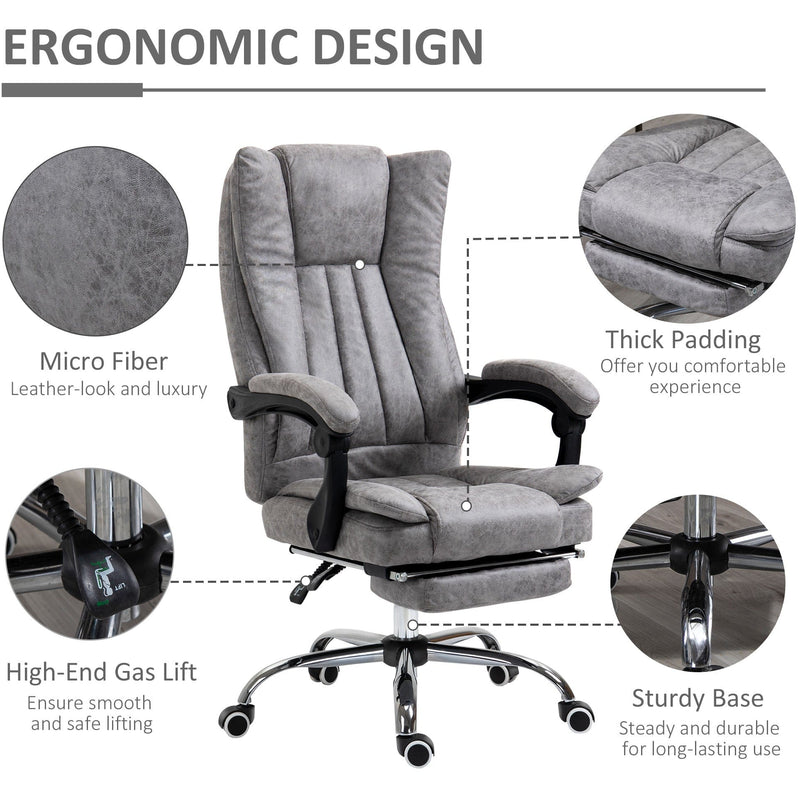 Reclining Executive Desk Chair, Grey