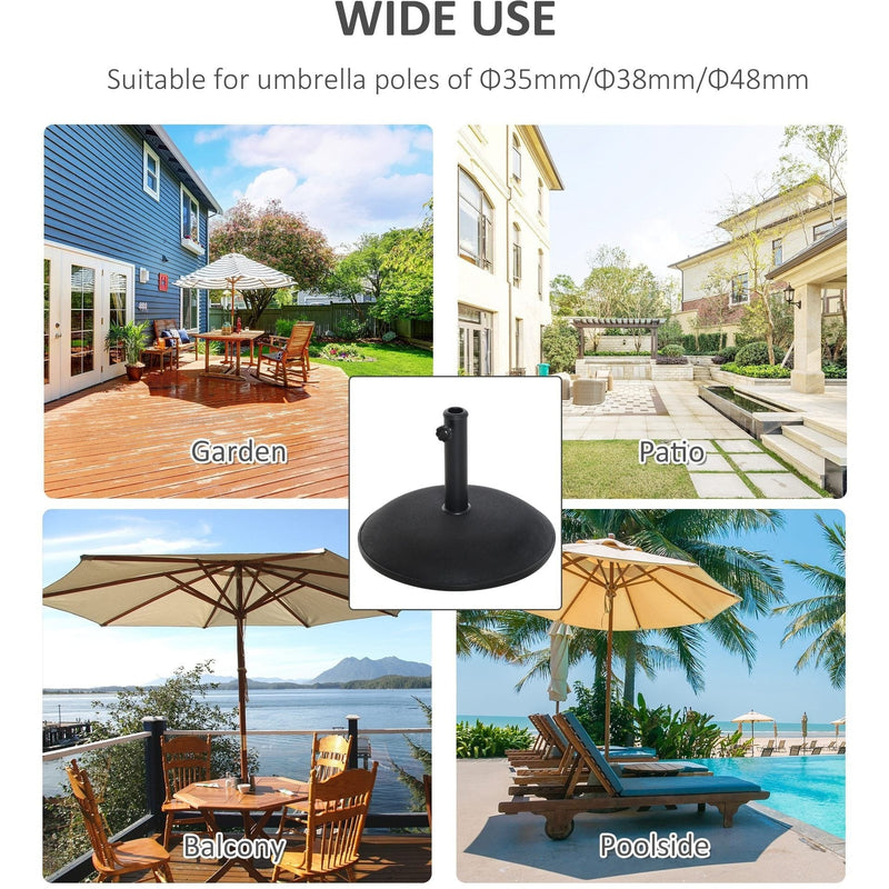 Concrete Base For Umbrella, 25kg, Black Outsunny