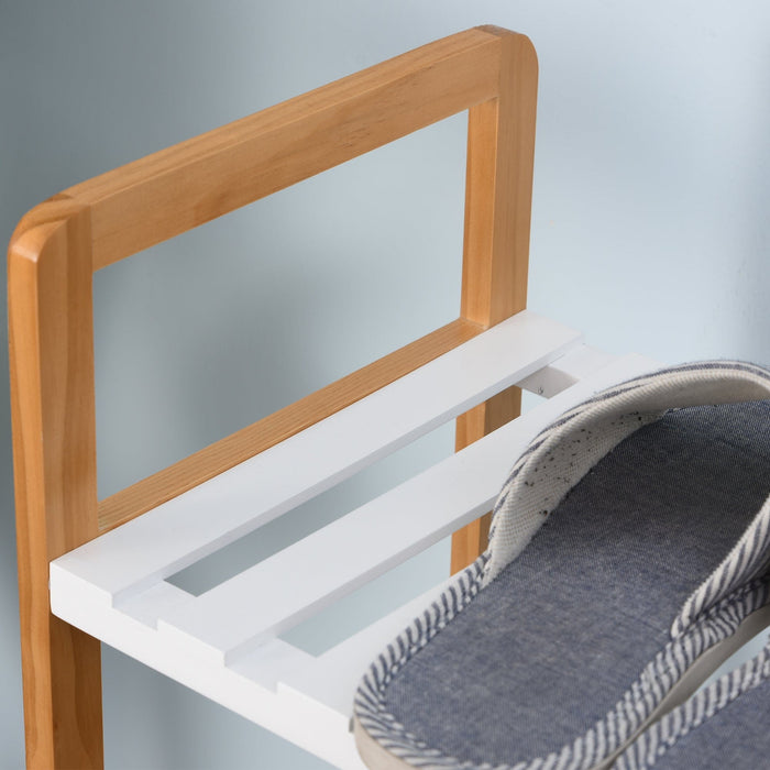 4 Tier Wooden Shoe Rack For Hallway