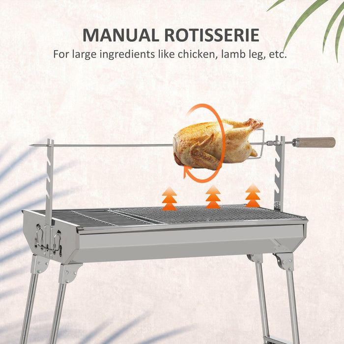 Portable BBQ Rotisserie Roaster, Foldable - Outdoor