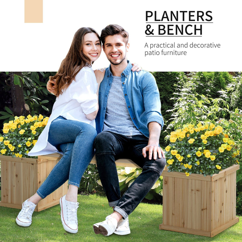Garden Bench With Planters
