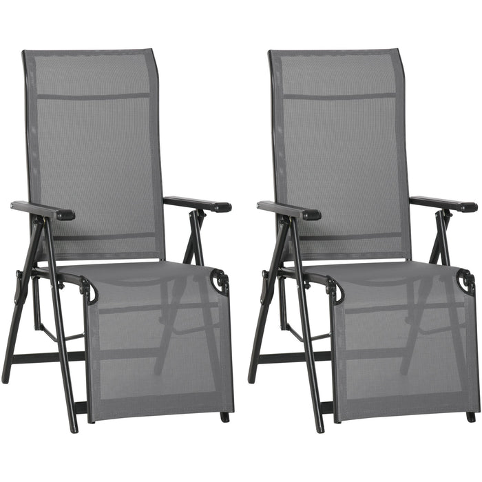 Set of 2 Foldable Reclining Sun Lounger