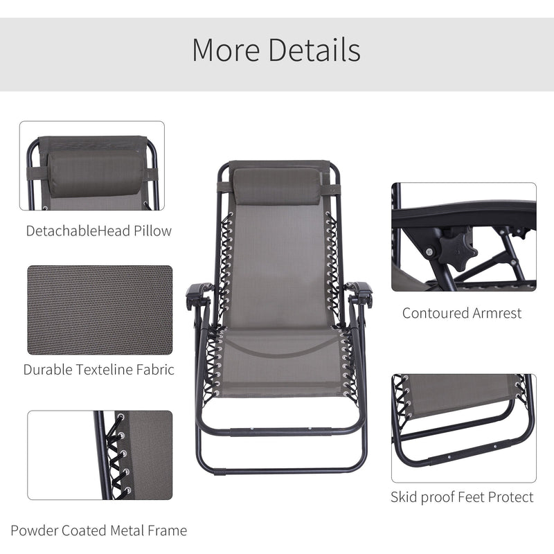 Grey Folding Zero Gravity Chair