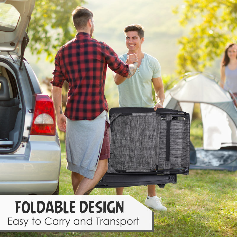 Folding Zero Gravity Chair, Cup Holder & Canopy Shade