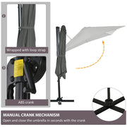 2.5m Roma Cantilever Parasol - Grey Outsunny