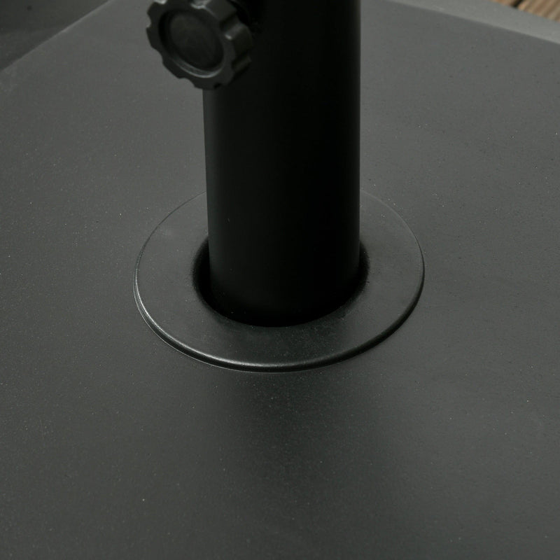 Outsunny Garden Parasol Base Holder, 43kg Water or 60kg Sand Filled, Outdoor Market Umbrella Stand Weight with Wheels and Brakes, Black Outsunny
