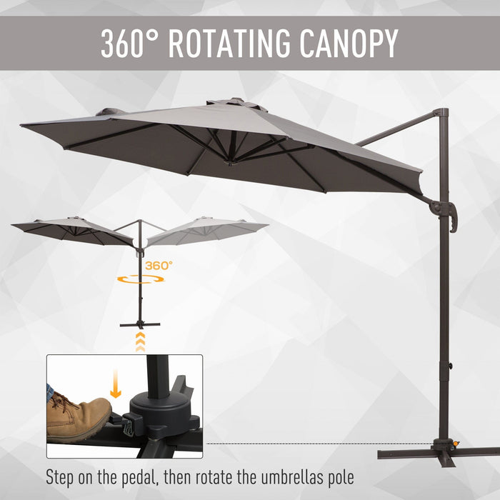 Roma 3m Cantilever Parasol with 360° Rotation