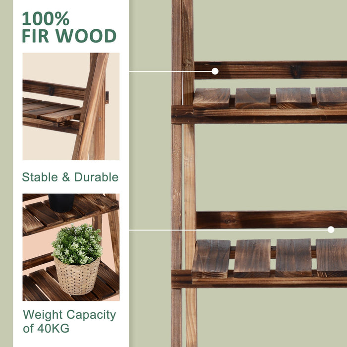 3 Tier Folding Wooden Garden Planter Display Stand