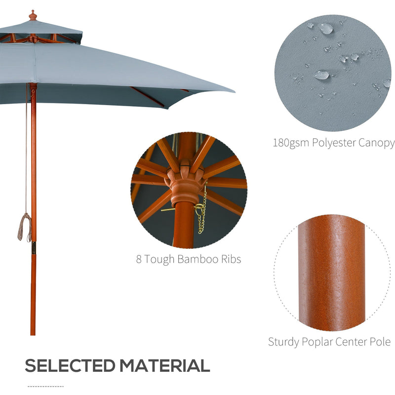 Pagoda Style Large Patio Parasol Outsunny