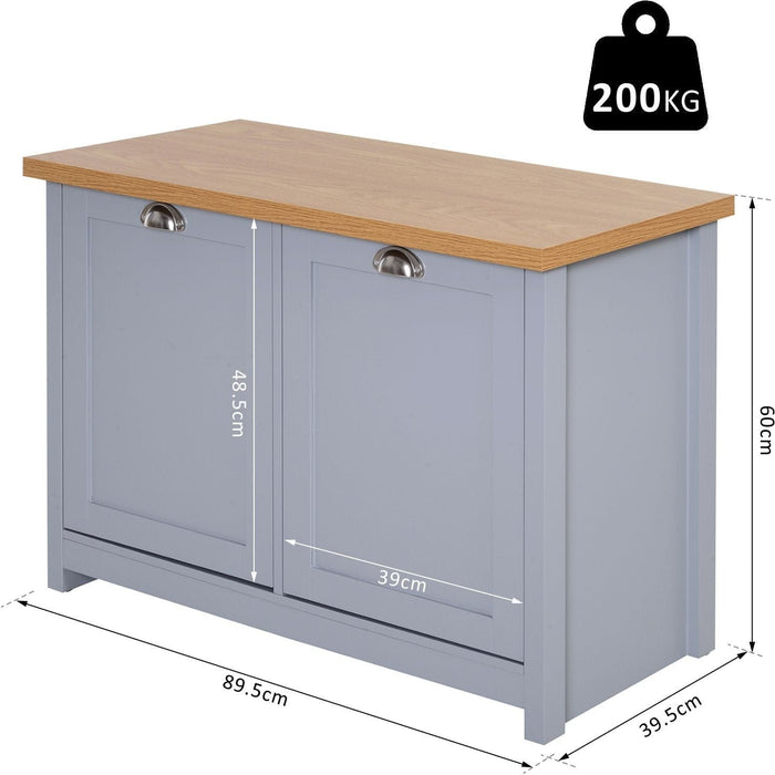 2 Door Shoe Cabinet with Shelf, Grey