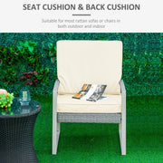 Outsunny Set of 2 Garden Seat and Back Cushion Set, Replacement Cushions for Outdoor Furniture with Seat Cushion and Back Cushion, Cream White Outsunny