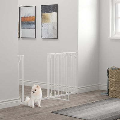 Extra Wide Pet Gate For Stairs (76Hx75-145Wcm) White Pawhut