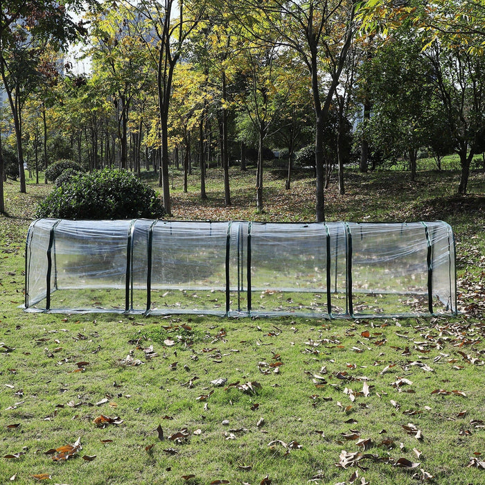 Mini PVC Greenhouse, Steel Frame, Zipper Doors