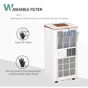 HOMCOM 9000 BTU 4-In-1 Compact Portable Mobile Air Conditioner Unit Cooling Dehumidifying Ventilating w/ Fan Remote LED 24 Hr Timer Auto Shut-Down Homcom