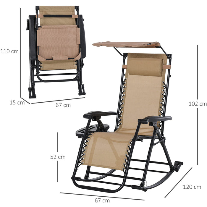 Zero Gravity Sun Lounger With Sun Shade