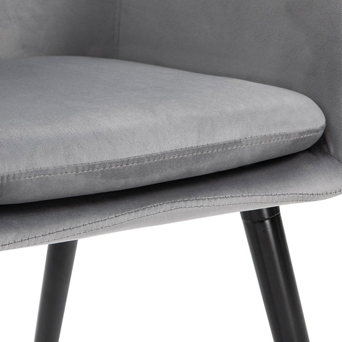 Grey Velvet Dining Chairs, Set of 2