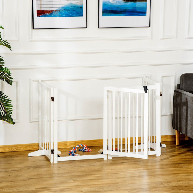 Wooden Dog Gate Indoor, Foldable, Freestanding, 80 x 237.5cm