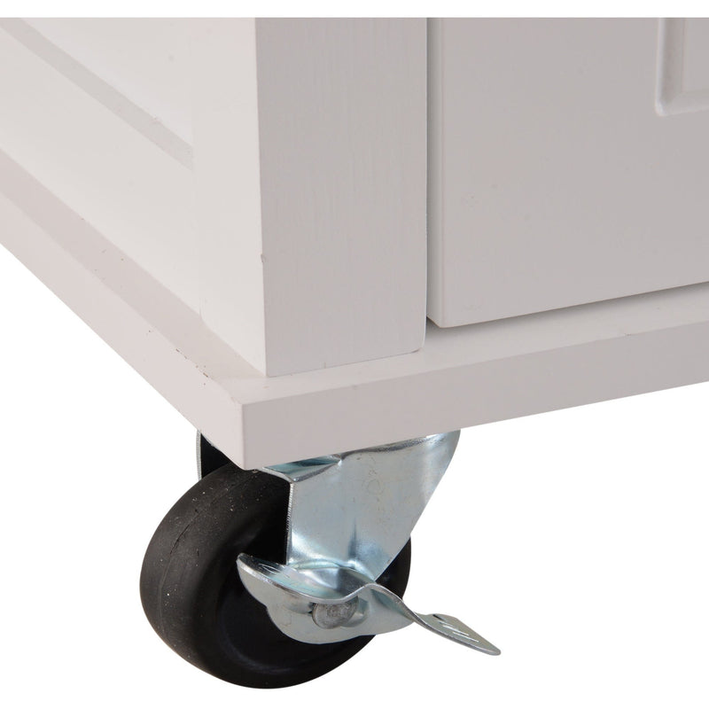 Kitchen Storage Trolley, Drawer, Cupboard, Towel Rail, White