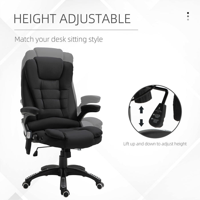 Heated Massage Chair w/ Swivel Black