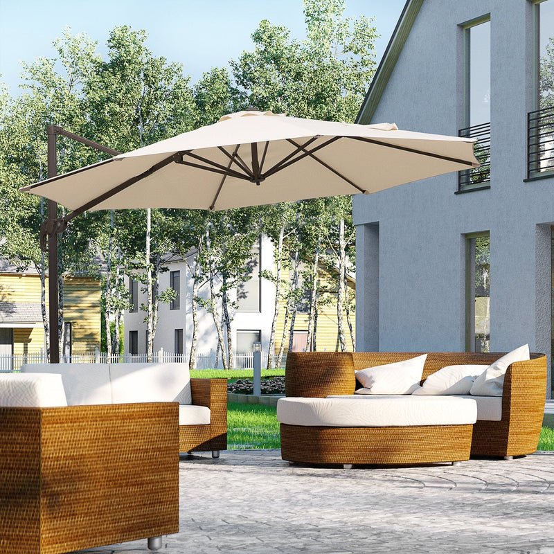 Roma 3m Cantilever Parasol with 360° Rotation