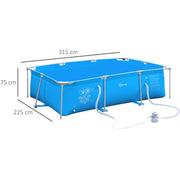 8ft Steel Frame Pool Set, Filter Pump, Rust Resistant Outsunny