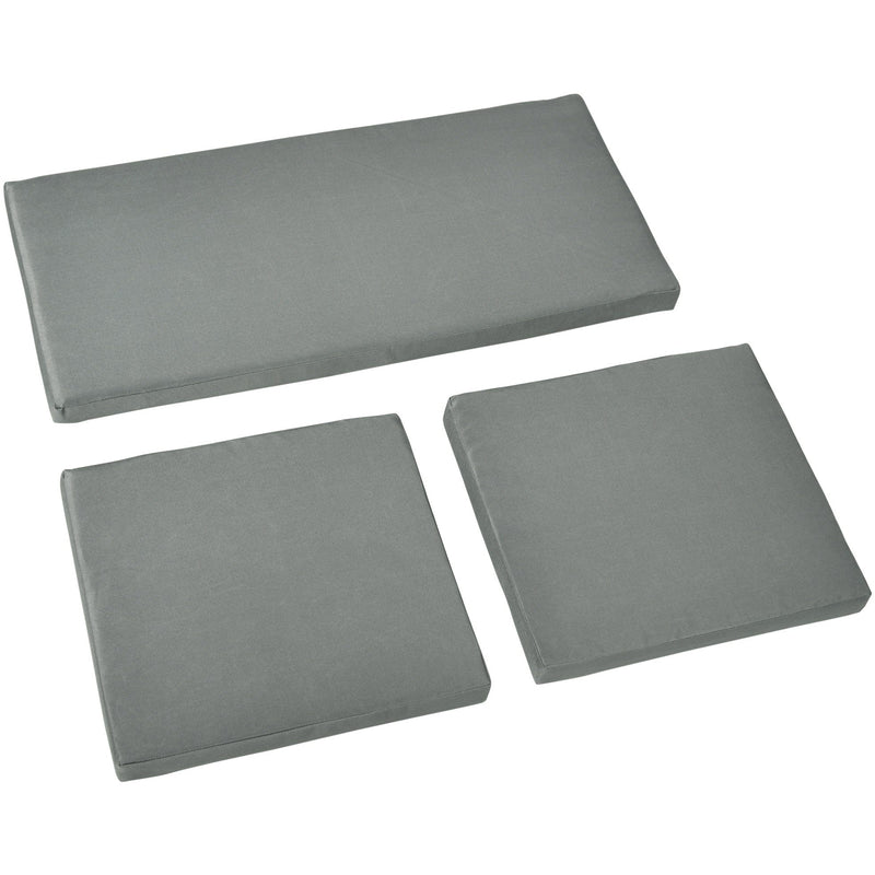 Outsunny Outdoor Seat Cushion Pads for Rattan Furniture, 3 PCs Garden Furniture Cushions, Dark Grey Outsunny