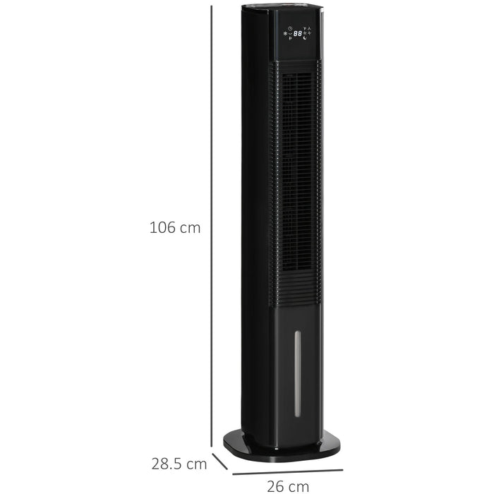 42" Black Oscillating Air Humidifier Cooler