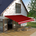 Manual Retractable Awning, 2.5x2 m, Dark Red Outsunny