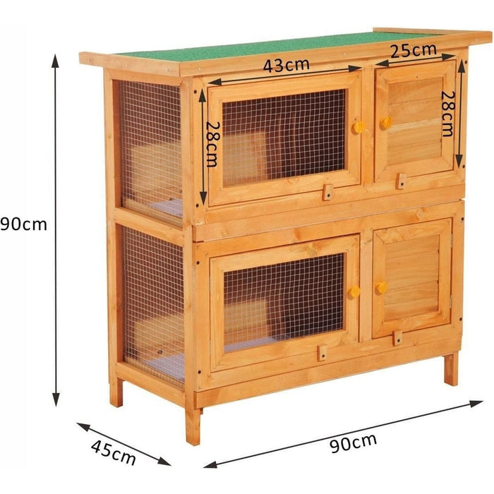 Pawhut 2 Tier Rabbit Hutch